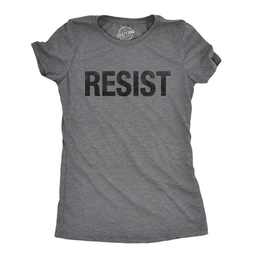 Womens Resist T Shirt Political Anti Authority Protest Tee Rebel Rally March Tee Funny Womens T Shirts Cute Slimming Top Comfortable Soft Womenswear Funny Political T Shirt Women's Novelty Tees