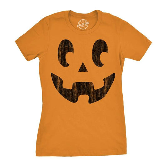 Womens Side Eye Steve Pumpkin T Shirt Funny Halloween Jack O Lantern Weird Smile Tee For Ladies Funny Womens T Shirts Cute Slimming Top Comfortable Soft Womenswear Halloween Tops for Women Women's Orange - XL