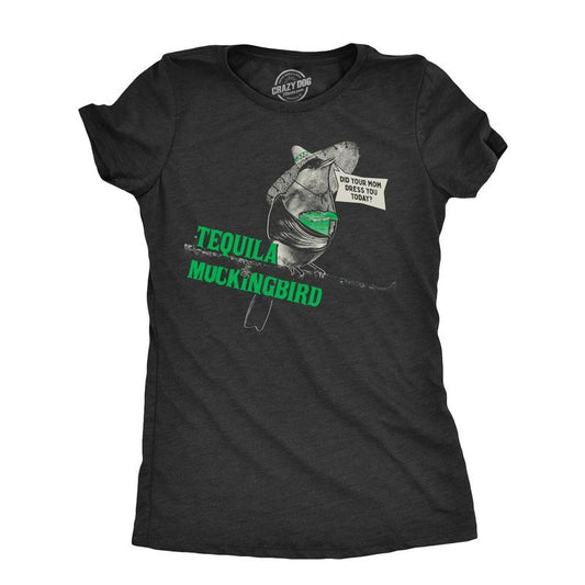 Womens Tequila Mockingbird T Shirt Funny Liquor Drinking Novel Parody Joke Tee For Ladies Funny Womens T Shirts Cute Slimming Top Comfortable Soft Womenswear Sarcastic Tops for Women Funny Drinking Black -