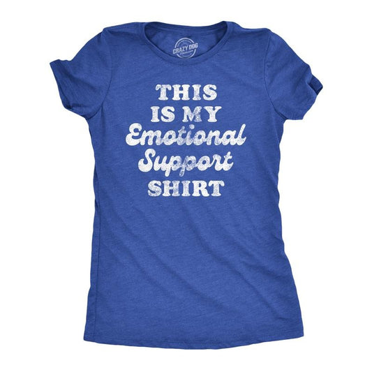 Womens This Is My Emotional Support Shirt Tee Funny Sarcastic Joke Tshirt For Ladies Funny Womens T Shirts Cute Slimming Top Comfortable Soft Womenswear Funny Sarcastic T Shirt Women's Novelty T Royal -
