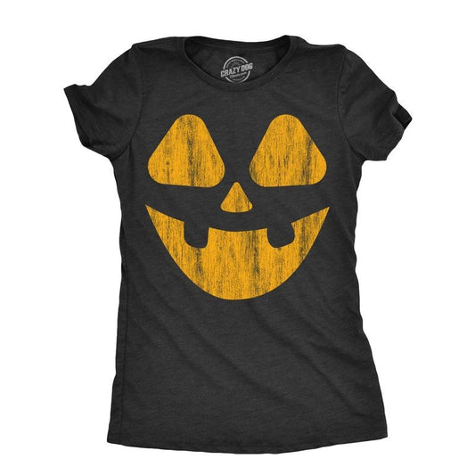 Womens Vintage Jack Pumpkin T Shirt Funny Halloween Jack O Lantern Retro Smile Tee For Ladies Funny Womens T Shirts Cute Slimming Top Comfortable Soft Womenswear Halloween Tops for Women Women's Black -