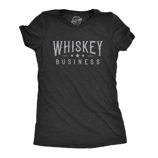 Womens Whiskey Business T shirt Funny Drinking Drunk Party Vintage Graphic Tee Funny Womens T Shirts Cute Slimming Top Comfortable Soft Womenswear Funny Drinking Top Women's Novelty Tees Black