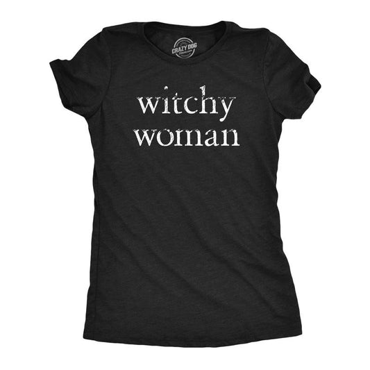 Womens Witchy Woman T Shirt Funny Halloween Witch Lovers Tee For Ladies Funny Womens T Shirts Cute Slimming Top Comfortable Soft Womenswear Halloween Tops for Women Women's Novelty Tees Black -