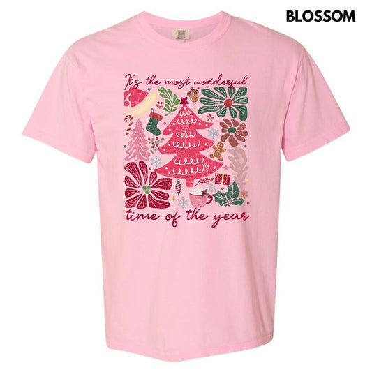 Wonderful Time Christmas Flowers Comfort Colors T-Shirt 'NLB'