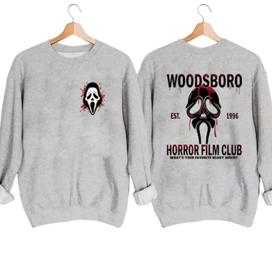 Woodsboro Horror Film Club Halloween Sweatshirt Hoodie Tshirt, Halloween Gifts