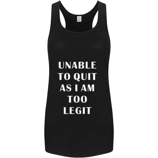 Workout Tank Tops for Women-Womens Unable to Quit Funny Saying Fitness Gym Racerback Sleeveless Shirts MADE IN USA
