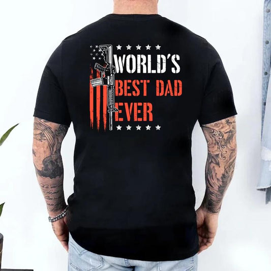 World's B*St Dad Ever Vint*ge T Shirt Back Print, Gift For Dad From Son Daughter Wife, Funny Fathers Day Gift, Daddy Tee, Unisex Crewneck Pullover Tee, Classic Streetwear funny father day t-shirt