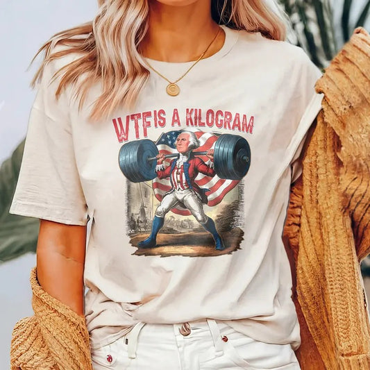 Wtf Is A Kilogram Shirt Retro George Washington Funny T Shirt, Funny Usa Meme T Shirt, Usa Flag, Veteran Day Tee, Funny Gamer Shirt, Unisex T-Shirt, Gifts For Him Her, Short Sleeve Tee Shirt, Gifts For Birthday