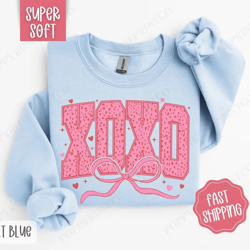 XOXO Sweatshirt, Valentine's Day Crewneck, Valentine Women's Sweater