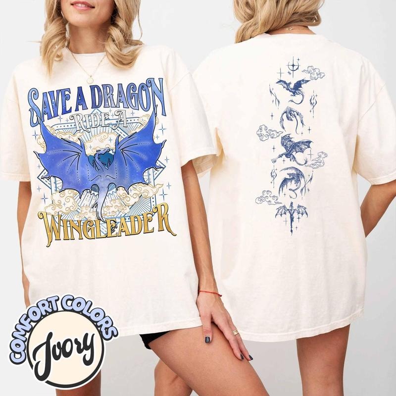 Xaddy Save a Dragon Ride a Wingleader Shirt, Fantasy Bookish Shirt, Dragon Riders, Dark Academia Storm Wing Shirt, Romantasy