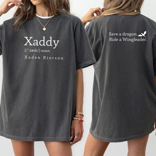 Xaddy Shirt Xaden Fourth Wing Iron Flame Comfort Colors Shirt, Xaden Basgiath War College For Book Lover Dragon Rider Violet Sorrengail Rebecca Yarros