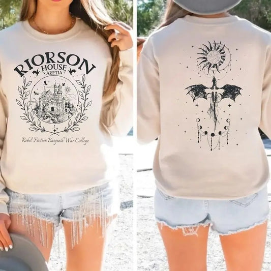 Xaden Riorson House 2-Sided Sweatshirt, Iron Flame Shirt, Fourth Wing Hoodie, Dragon Rider Bookish, Basgiath War College, Sorrengail, LT153  T-shirt, sweater and Hoodie