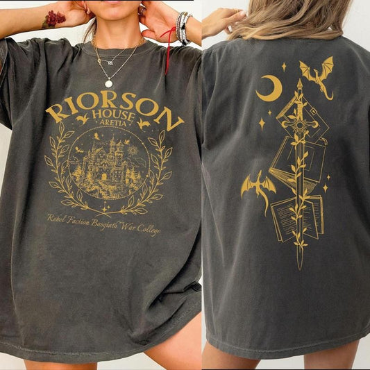 Xaden Riorson House Comfort Colors Shirt, Iron Flame Shirt, Dragon Rider 2-Sided Shirt, Violet Sorrengail, Bookish Gifts
