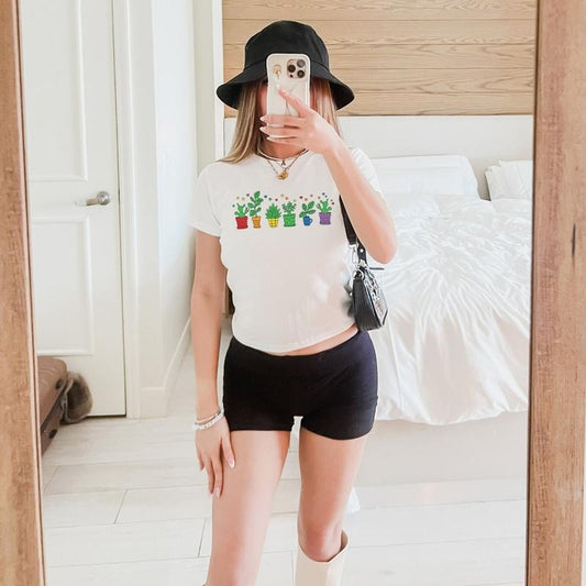 Y2K Baby Tee Clowncore Baby Tee Pride Baby Tee lgbt Queer Shirt Pride Month Shirt Bisexual Pride Crop Top Pansexual Baby Tee Dark Coquette