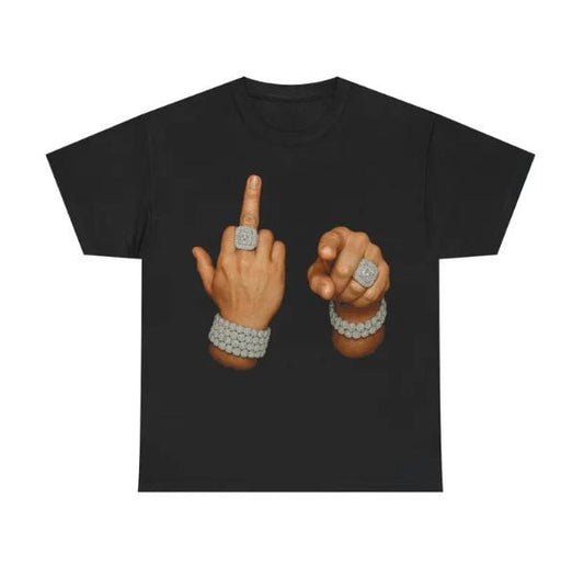 Y2k FU Hand T-Shirt, Unisex Vintage Graphic Tees Gothic Grunge Y2k Emo Scene Amity Affliction Style Clothes Women Streetwear