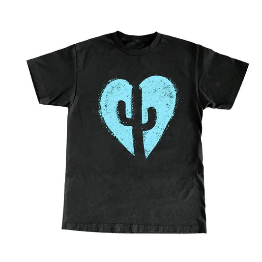 Y2k Heart Black T-Shirt- y2k tshirt-Unisex T Shirt - graphic tee Menswear Top Tshirt