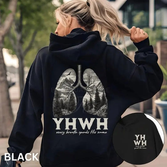YHWH Lungs Christian Shirt Hoodie, Jesus Hoodie, Faith Bible Verse Sweatshirt, Nature God Shirt, Unisex Casual Shirt For Women, For Men