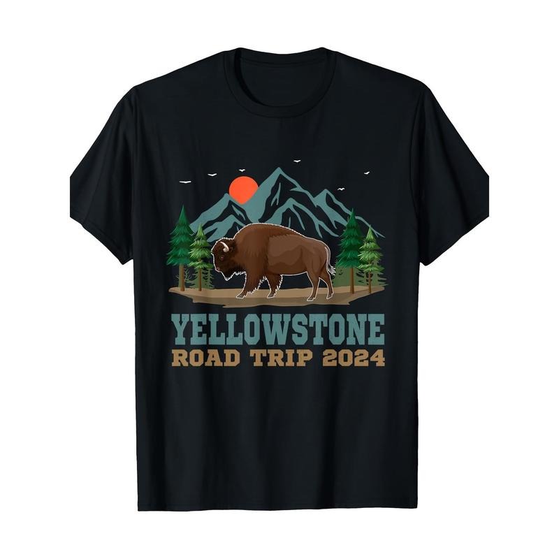 Yellowstone National Park Vintage Vintage Mountain Elk Gift T-shirt -100% cotton Made in USA