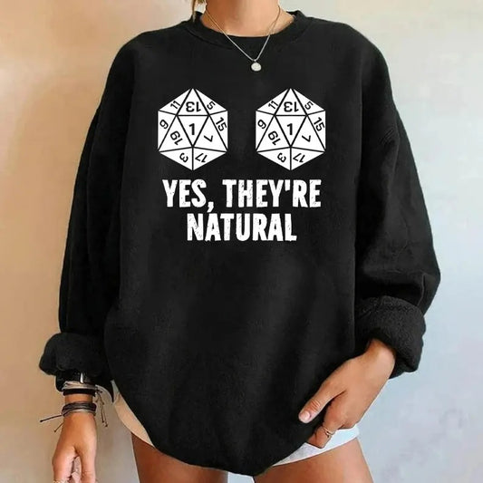 Yes They're Natural Sweatshirt, Dungeons and Dragons Inspired, DND Sweatshirt, D&D Sweatshirt, Dungeon Master Sweatshirt, Board Games Giftsstyle{n002}2