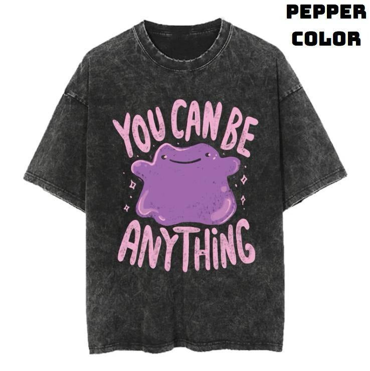 You Can Be Anything Vintage Graphic Tees, Unisex Anime Manga Shirt Top Gifts Men Women Streetwear