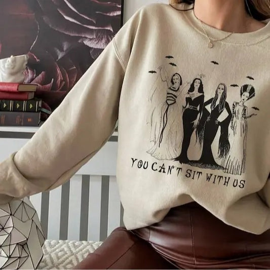 You Cant Sit With Us Sweatshirt, Halloween Crewneck, Ghoul Gang Hoodie, Spooky Women Sweater, Witches Sweatshirt, Mean Girls Halloween Sweatshirt, Addams Family, Munsters, Fall Sweatshirt, Halloween 2024