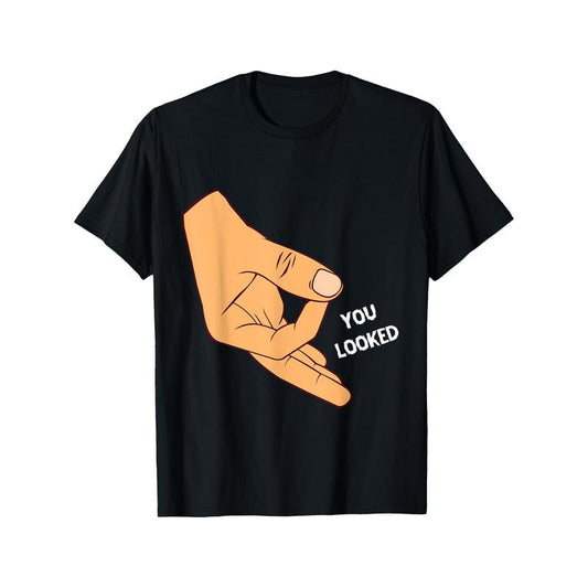 You Look Circle Finger Game Ok Hand Prank T-Shirt Selected pure cotton interesting design  short sleeve t-shirt for men, soft and breathable, suitable for all seasons, comfortable, casual and sports, Halloween and Christmas gifts made in usa made in usa