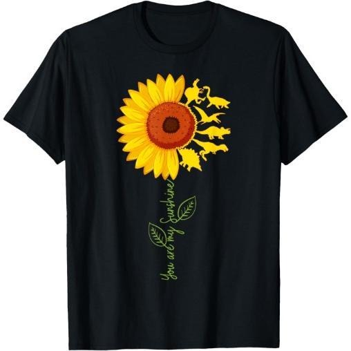You are my Sunshine Sunflower Dinosaur Tyrannosaurus Rex T-shirt, Made in USA