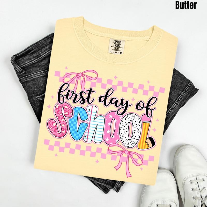 *Youth* Cutesy First Day Comfort Colors T-Shirt 'NLB'