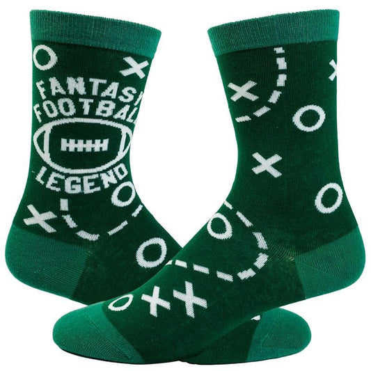 Youth Fantasy Football Legend Socks Funny Nerdy Sports Team Graphic Footwear Funny Graphic Socks Comfortable Fitted Spandex Cotton