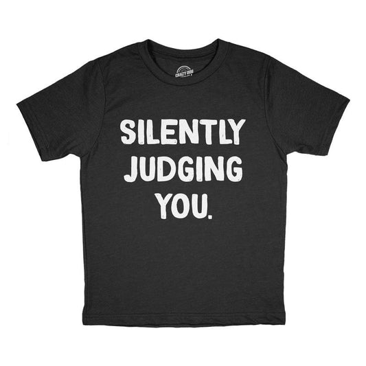 Youth Funny T Shirts Silently Judging You Sarcastoc Novelty Tee For Kids Funny T Shirts Funny Sarcastic Short Sleeve Novelty Tees for Kids Black -
