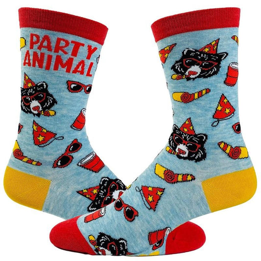 Youth Party Animal Socks Funny Festive Bear Celebration Novelty Graphic Footwear Funny Graphic Socks Comfortable Fitted Spandex Cotton
