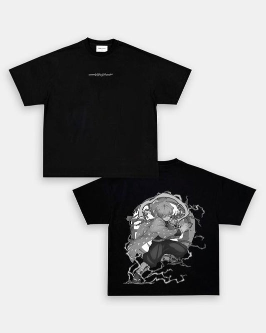 ZENITSU Tee-Demon Slayer Anime Double Printed Vintage Oversized Unisex Oversize Anime Manga Heavyweight Cotton T-shirt, Gift For Anime Fan, Anime Lover