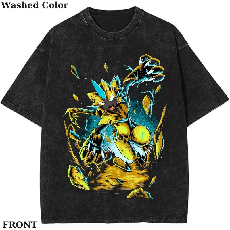 Zaraora Legendary Pokemon Graphic T-Shirt, Pokemon T-Shirt, PKM Shirt, Anime Funny Shirt, Vintage Tee Streetwear Shortsleeve Printed Womenswear Top