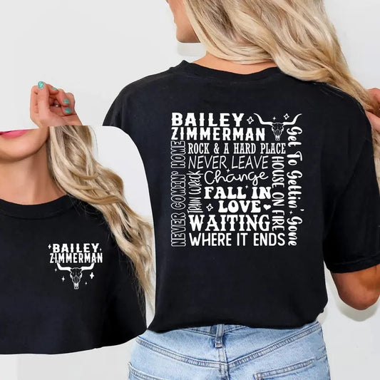 Zimmerm4n Song 2 Sides T Shirt, Country Music Fan, Concert Outfit, Fan Merch, Unisex Short Sleeve Tee Shirt, Casual Clothing