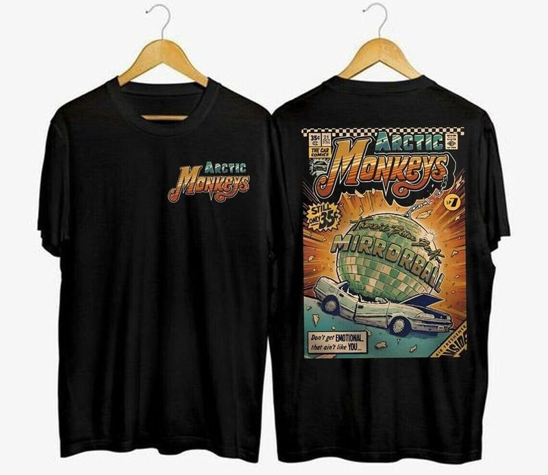 arctic monkeys band 2 sides shirt am album music gift for fans Cotton Menswear