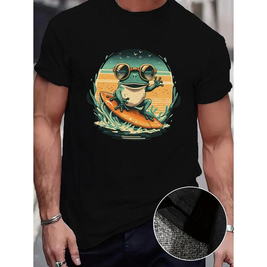 beach Frog Fitted Men's T-Shirt, Sweat-wicking and Freedom of Movement made in usa