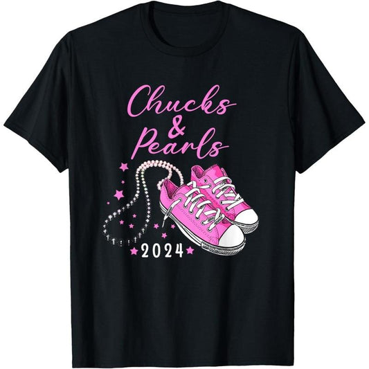 chucks and pearls 2024 Kamala Harris For President 47th T-Shirt made in usa