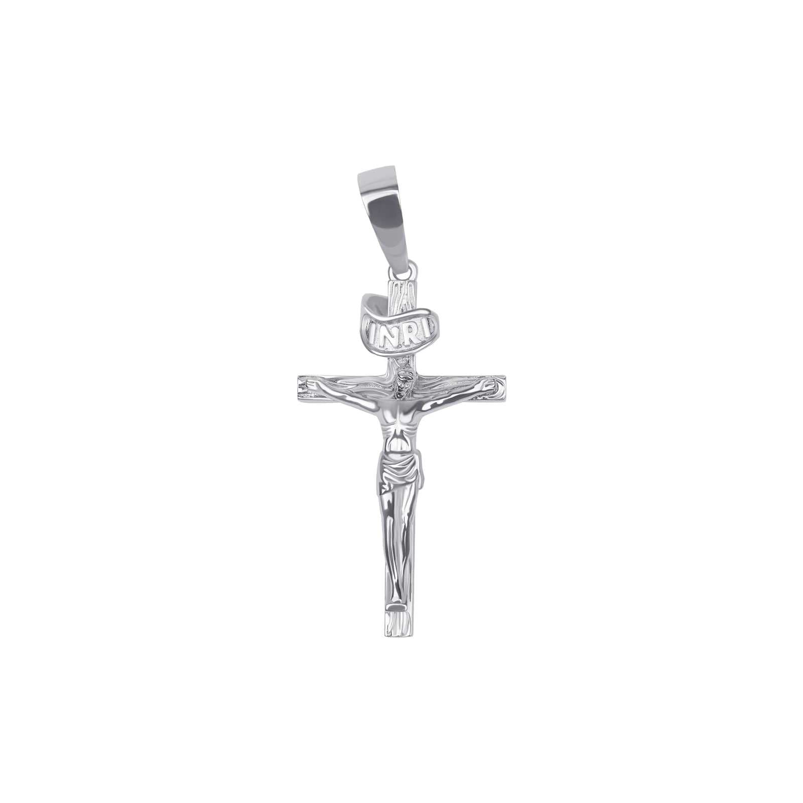 Jesus Crucifix Cross Pendant Solid 925 Sterling Silver