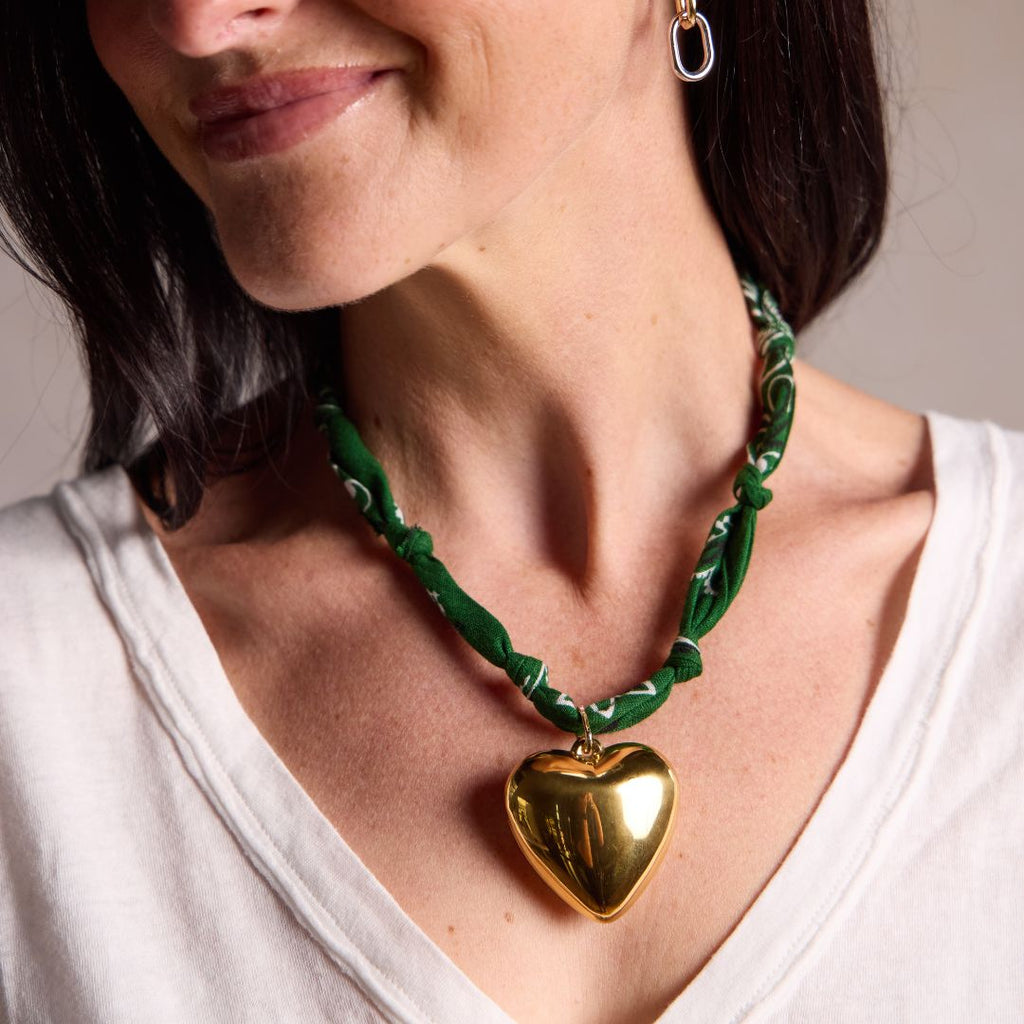 Dark Green Bandana Necklace
