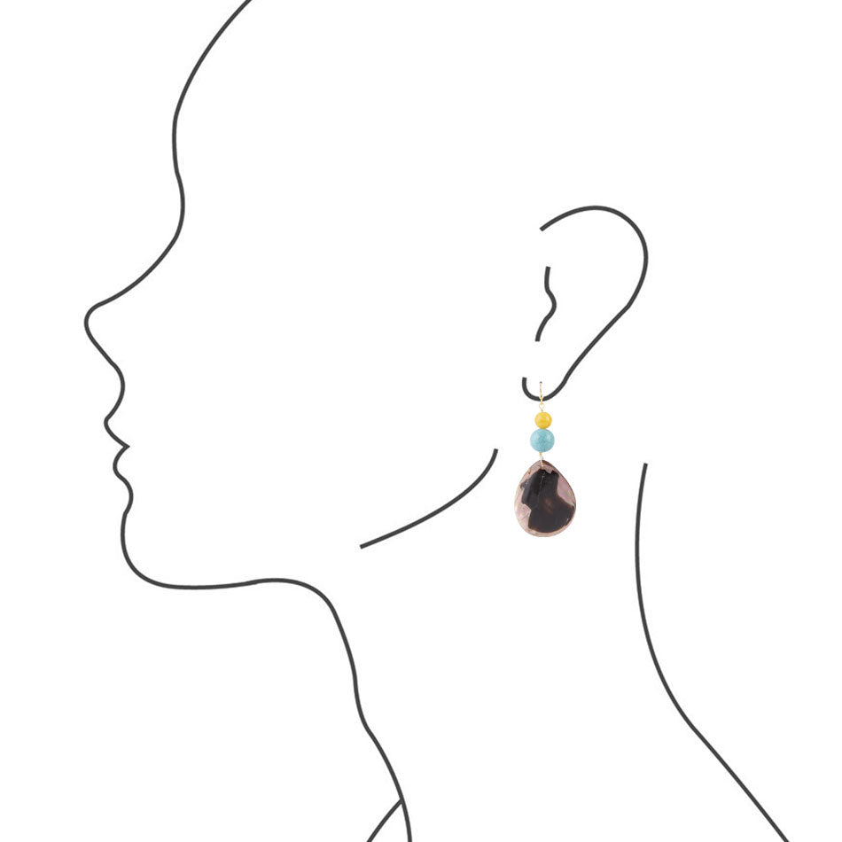 Dark Shell Turquoise Earrings