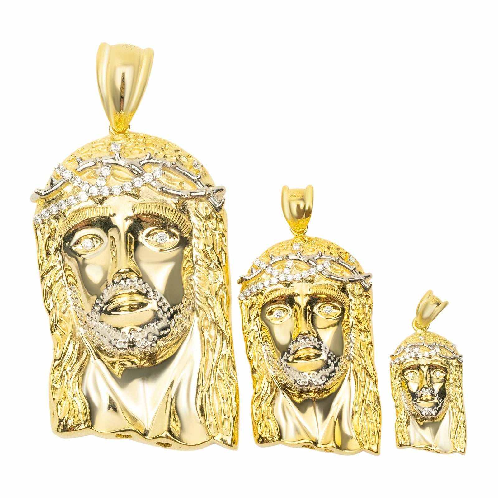 Gold Jesus Piece Pendant – 14K Plated on Solid 925 Sterling Silver