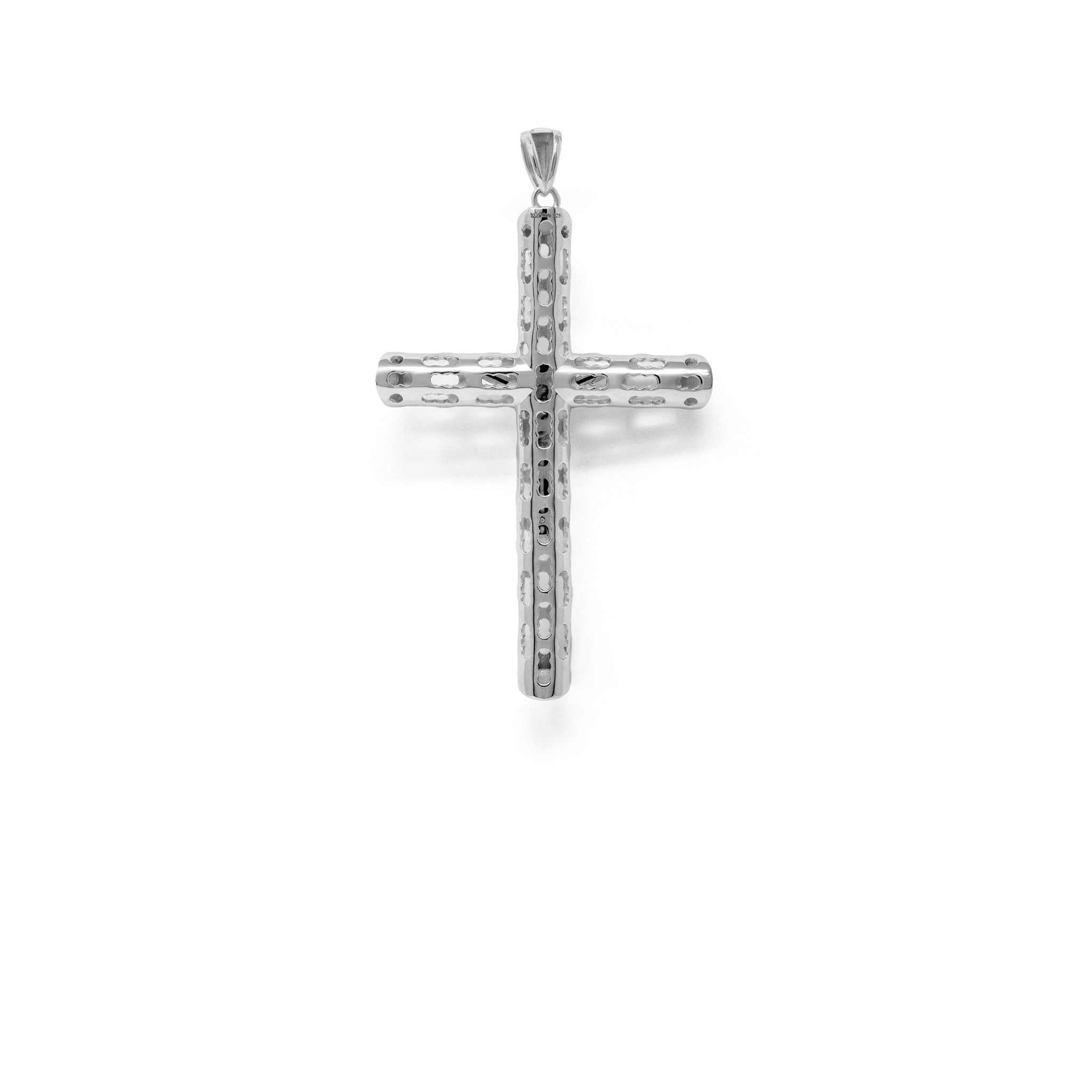 Two Tone Jesus Crucufix Cross Pendant in 925 Sterling Silver