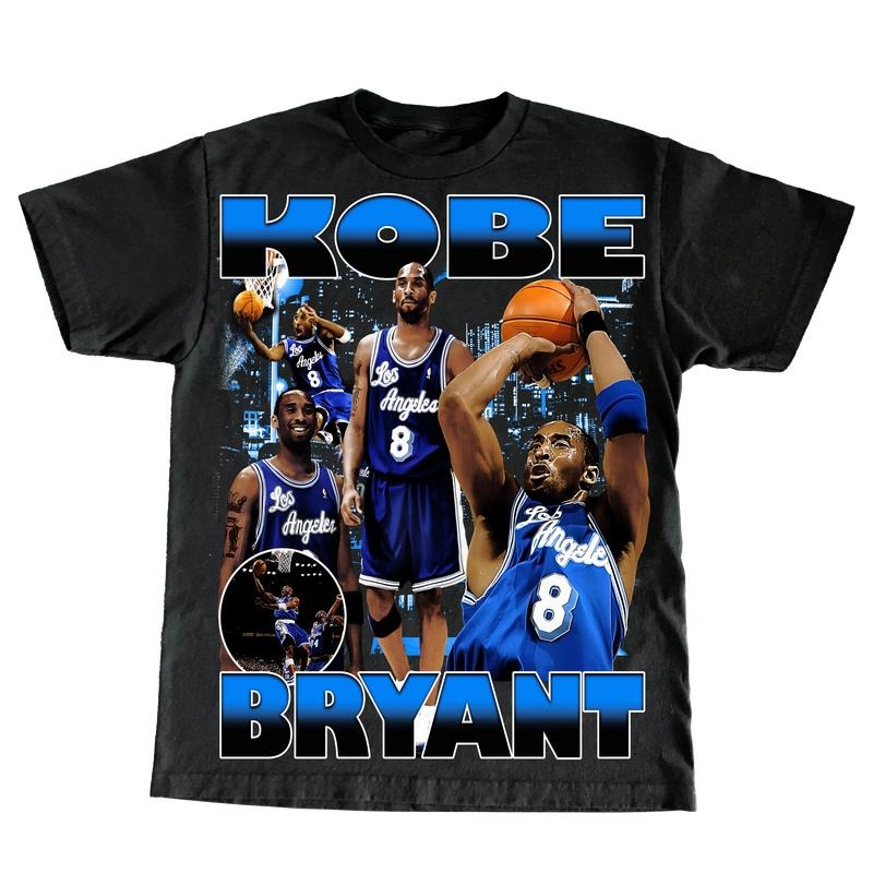 "kobe" Blue - Vintage Bootleg Tee Graphic Unisex T-Shirt Menswear Top
