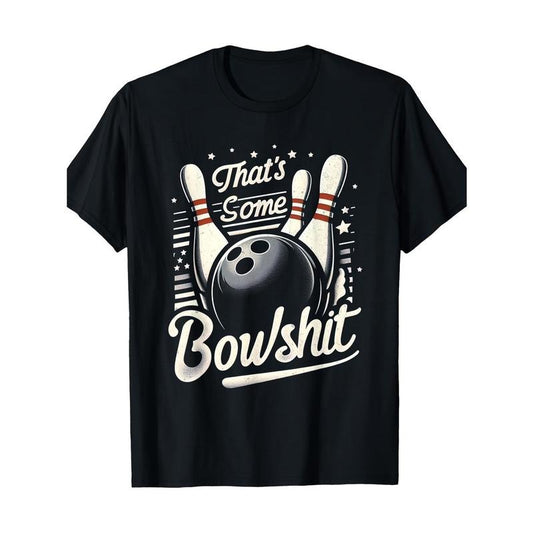 1pc Vintage Bowling Graphic T-Shirt - 100% Cotton Crew Neck Tee with Slight Stretch, Regular Fit, Knit Fabric, 180g/m2 - Summer Casual Style for Adults made in usa