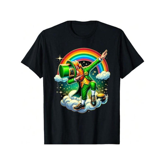 men St Paddy Lucky St Patricks Day Dabbing Leprechaun T-Shirt made in usa