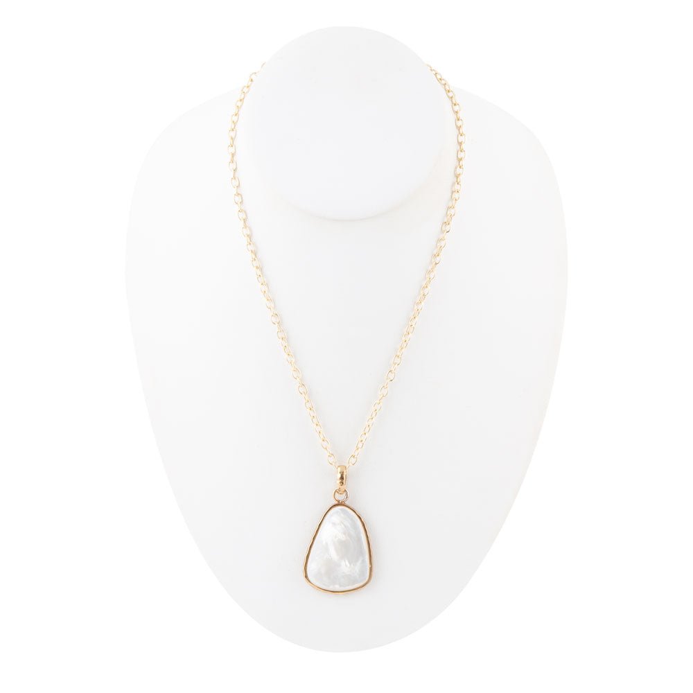 White Mother of Pearl Teardrop Golden Pendant Necklace T-Shirts, Hoodie, Sweatshirt | FreshTeex.com (Image 2)