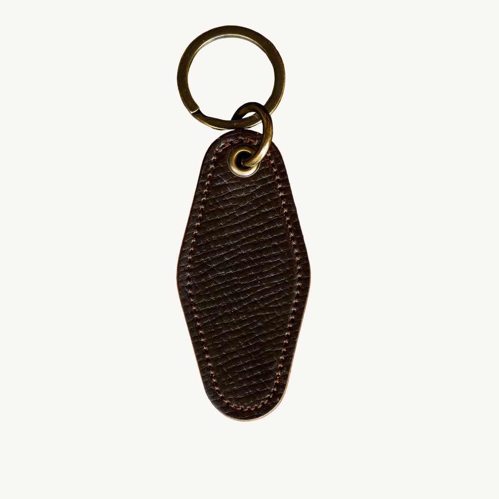 Motel Key Ring - Dark Cognac Hatchgrain Shell Cordovan