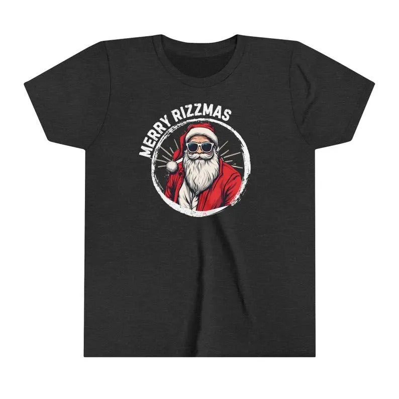 Funny Santa Rizz Youth sweatshirt/hoodie/tshirt, Rizz Santa, Merry Rizzmas, Cool Teen Boy Shirt, Christmas Shirt Kids, Merry Rizzmas, Holiday Apparel Teen