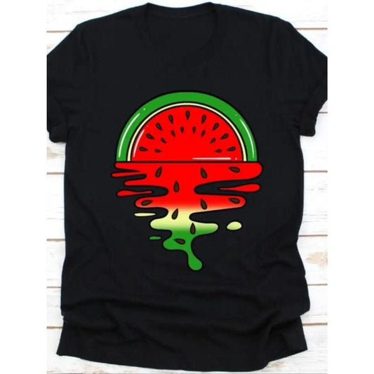 watermelon T-shirt, cute watermelon T-shirt, sliced watermelon T-shirt, watermelon, national watermelon day, watermelon party made in usa